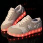 Women's Fashion Pentagram Print Rechargeable LED Light-Up Sneakers,OP97887,Grey,EURO37/US6/UK4