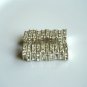 10MM Silver Tone and Clear Rhinestone Squaredelle Spacer Beads