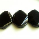 3 Black Agate 44x30MM  Focal Beads
