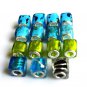 Lot of 15 Glass Euro Beads Multicolored Rectangular Shaped