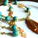 Handcrafted, Artisan Jewelry Tribal Southwestern Eclectica Necklace/ Earring Set