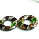 Murano Style 37MM Glass Donut Pendants