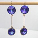 Heliotrope Swarovski crystal earrings with 14mm and 12 mm crystals