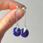 Heliotrope Swarovski crystal, Sterling silver earstud, 12mm faceted rivoli