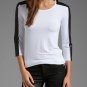 NWT Bailey 44 Anthropologie Nordstrom Solid Couplet Faux Leather Tee S $145