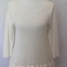 NWT *IVORY Ella Moss Anthropologie Saks Julia Peplum Sweater Top $168 L