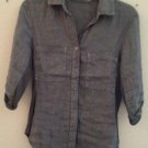 NWT Bella Dahl Anthropologie Saks Linen Side Panel Fitted Shirt $128 L CLEARANCE