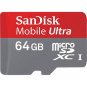 SanDisk 64GB Mobile Ultra Micro SDXC  Micro SD Card with SD Adapter Class 10