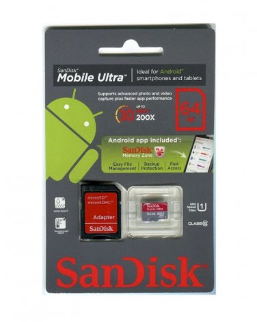 Sandisk micro SDXC ultra 64GB class 10 galaxy s2 S3 S4 note 3 SDSDQUA-064G-U46A