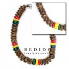 7-8 mm Coco Pokalet Red, Green Yellow W/ Tiger Brown Bracelet