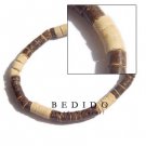 4-5 mm Coco Heishe Tiger Brown, Natural Bracelet