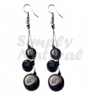 Dangling 10mm & 15mm Black Coco Sidedrill Coco Earrings