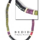 4-5 Mm Coco Heishe Necklace Black / Khaki Greenn / Red Combination - 18 inches length necklace. You 