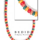 4-5mm Coco Pokalet Tan / Green / Red /mango Orange Necklace - 18 inches length necklace. You may als