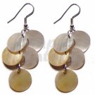 Dangling 5 Pcs. Round 12mm Mop Shell Earrings
