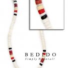 4-5mm white Shell / Red / Maroon / Black / Green Combination Necklace - 18 inches length necklace. Y