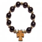 Black Buri Seeds wood Beads Rosary Bracelet