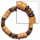 Elastic Wood And Coconut Bracelet