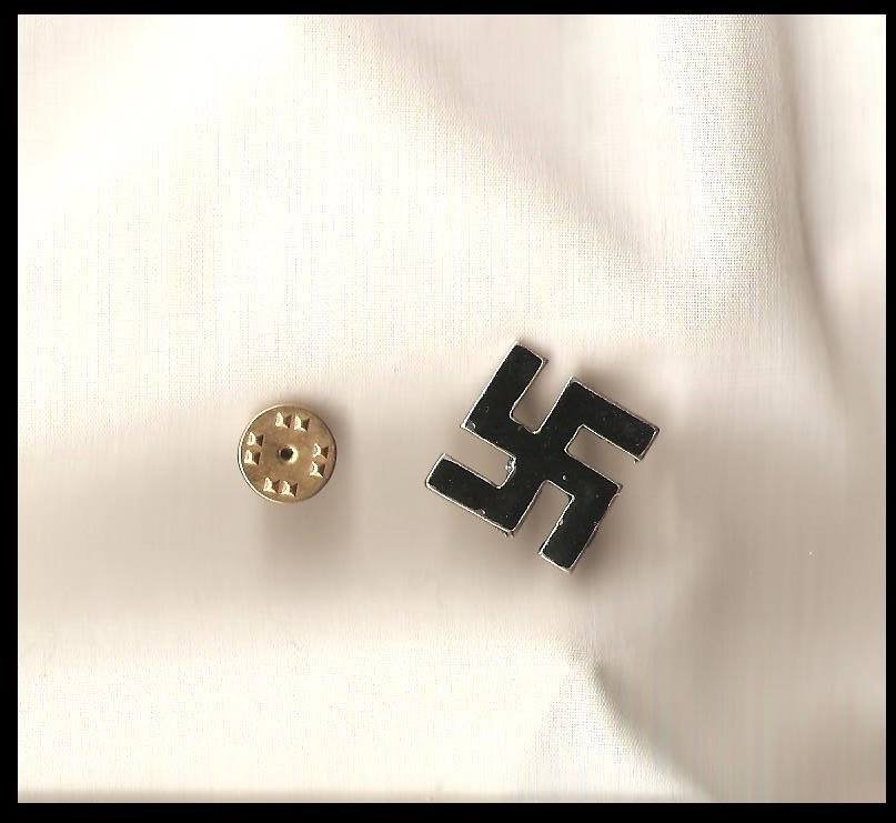 WW2 NSDAP GERMANY METAL ENAMEL SWASTIKA LAPEL PIN BADGE