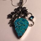 Stunning 925 Sterling Silver Turquoise Topaz Necklace