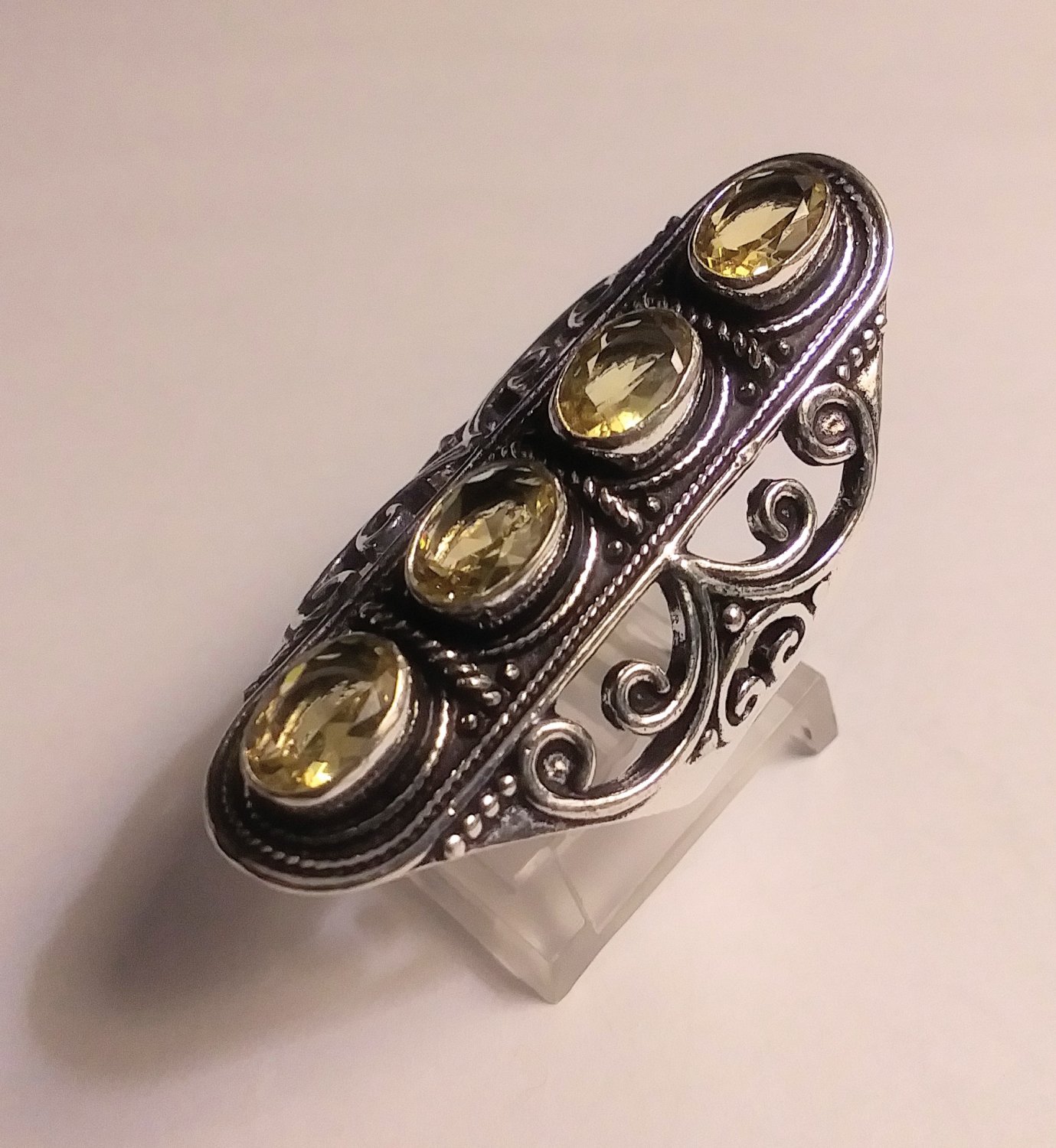 Stunning 925 Sterling Silver Citrine Ring