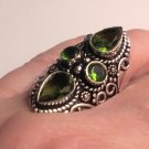 Unique 925 Sterling Silver Peridot Ring