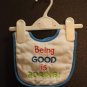 Boy Sz 0/9m Bib "Being Good is Boring"