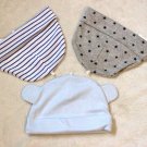 Boy Newborn NWT 3-pc Cap set
