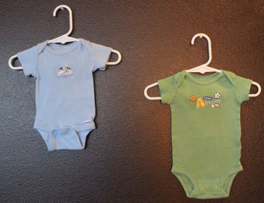 Boy Sz Newborn Two Child of Mine Onesies