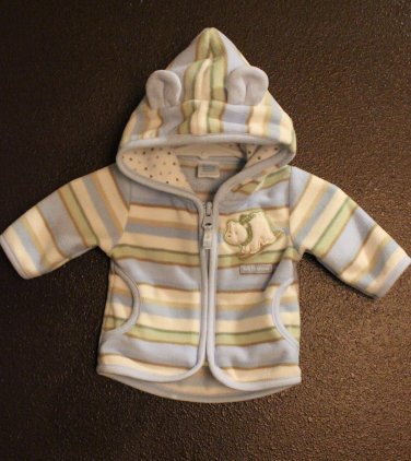 Boy Sz Newborn Carters Jacket Zip Up With Hood & Front Pockets