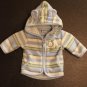 Boy Sz Newborn Carters Jacket Zip Up With Hood & Front Pockets