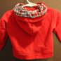 Boy Sz 9m Carters Red Sweater with Hoodie and One Front Pocket