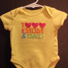 Girl Sz 3m Carters Onesie Top I Love My Mom & Dad