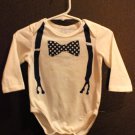 Boy Sz 6/9m The Place Suspenders Classic Onesie Long Sleeve All Season Top