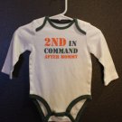 Boy Sz 6m Carters 2nd In Command After Mommy Onesie Top Long Sleeve
