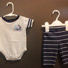 Boy Sz 0/3m 2-pc Onesie Top & Bottom Pant Set by Carters & Garanimals