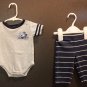 Boy Sz 0/3m 2-pc Onesie Top & Bottom Pant Set by Carters & Garanimals