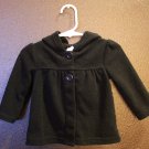 Girl Sz 9m Circo Black Jacket Button Up With Hood Attached