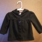 Girl Sz 9m Circo Black Jacket Button Up With Hood Attached