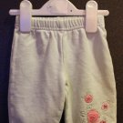 Girl Sz 3/6 Pant Light Green with Embroidered Flowers