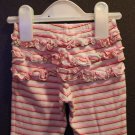 Girl Sz 3/6m old Navy Striped Pants with Ruffle Bottoms in back