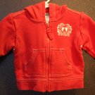 Boy Sz 3/6m GAP Red Jacket Hood Zip Up & Front Pockets All Season
