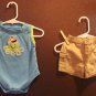Boy Sz 0/3m 2-Pc Tank Top Summer Onesie & Khaki Shorts by George & Faded Glory