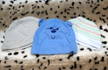 Boy Sz 0/6m Three Pack Gerber Caps