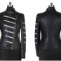 Slim fit black motorcycle outwear