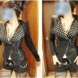 PU Leather Tuxedo Coat Blazer Jacket
