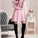 Long flouncing Woolen jacket
