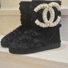 Wool flat winter sparkly boots