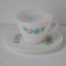 Fire King Dinnerware -- Cup & Saucer Set - - TST Boutonniere Go Along - -