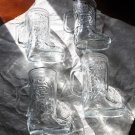 Set of 4 Glass Cowboy Boot Mugs
